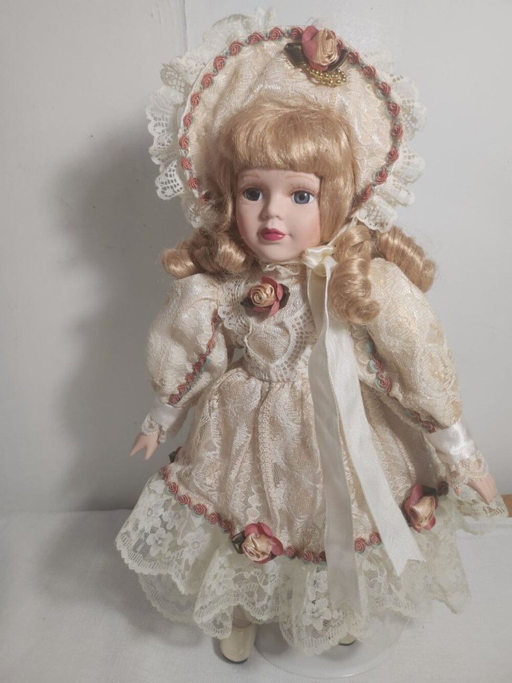 vintage porcelain doll 15" tall